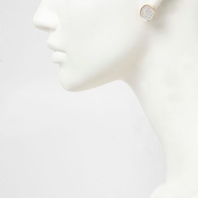 Silver glitter XL stud earrings